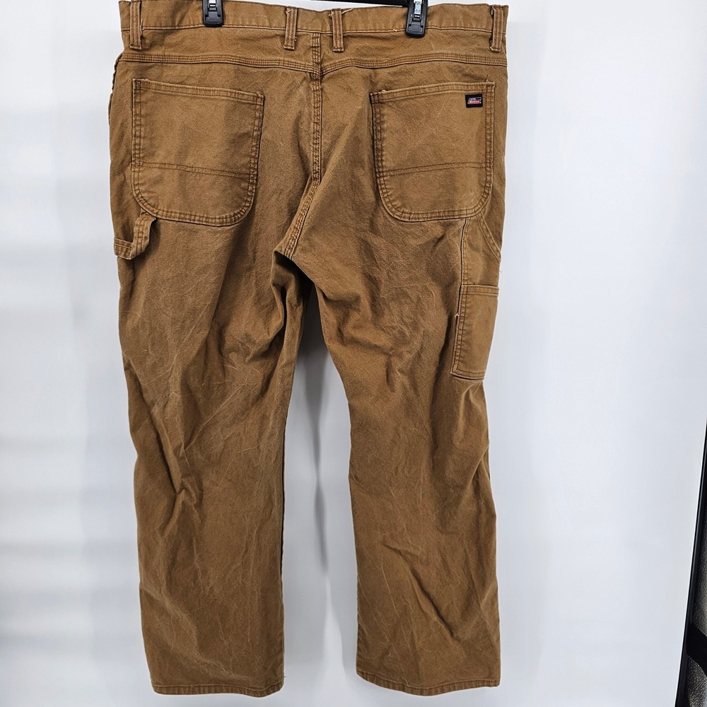 Genuine Dickies Carpenter Pants Mens 40x30 Brown Duck Canvas Stretch - Picture 3 of 9